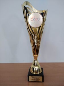 Puchar zdobyty w XIV Wojewódzkim Konkursie "Moja Pasja Początkiem Drogi do Kariery"