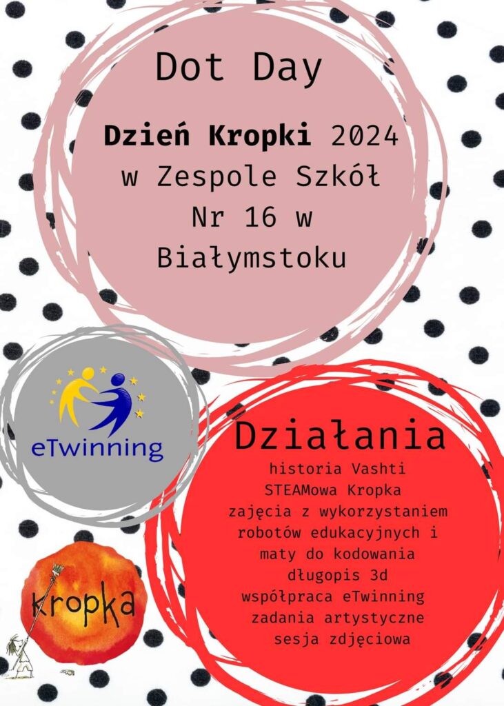 Dzień Kropki 2024 - Poster informacyjny dotyczący świętowania Dnia Kropki. 