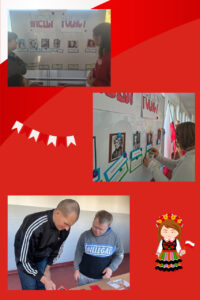     27. Dwoje uczniów rozwiązujących zadania o sławnych Polakach.
    28. Uczennica rozwiązująca zadania o sławnych Polakach.
    29. Dwóch uczniów rozwiązujących zadanie o tematyce patriotycznej.