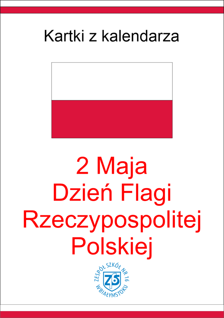 Plakat - 2 Maja Dzień Flagi  Rzeczypospolitej Polskiej